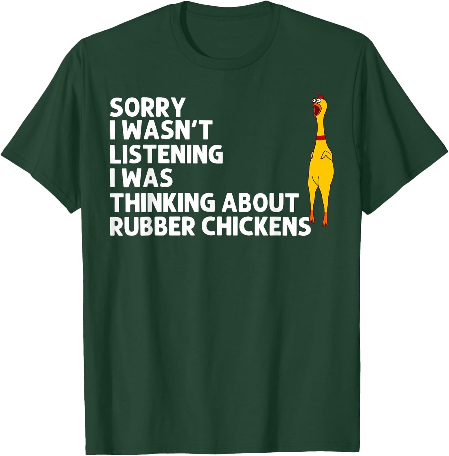 Cute Chicks Squeaking Toy Animal Pun Lover Designs Funny Rubber Chicken Gift Men Women Rubber Chicken Costume T-Shirt - T-Shirt | Forest