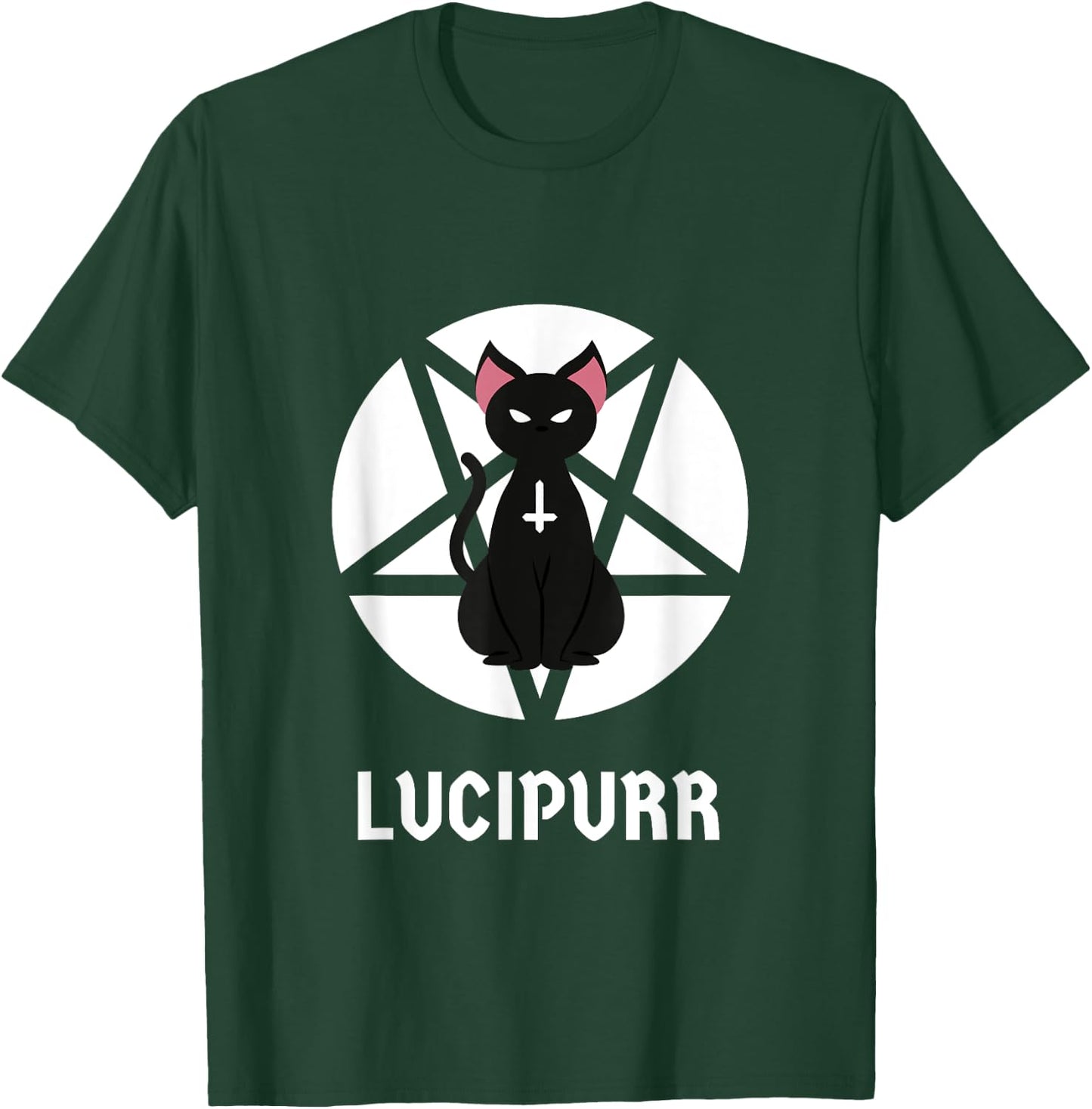 Hail Lucipurr Occult Satanic Cat Antichrist Goth Lucifer 666 Men Women T-Shirt - T-Shirt | Forest
