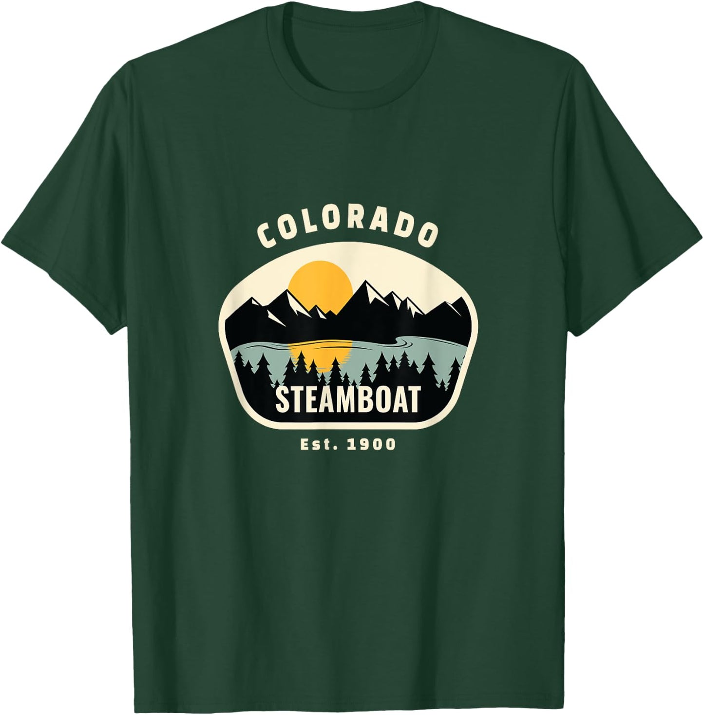 Unique Steamboat Springs Colorado Rocky Mountain Novelty Art T-Shirt - T-Shirt | Forest
