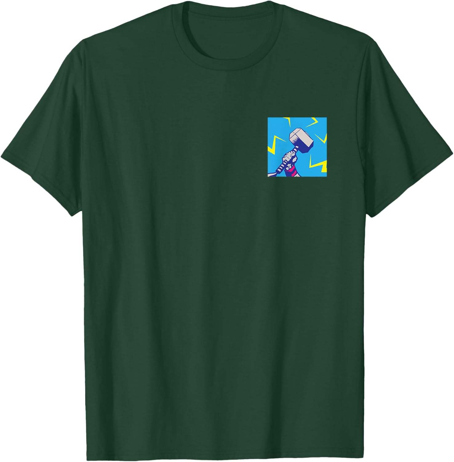 Marvel Thor Mjolnir Hammer Lightning Retro T-Shirt - T-Shirt | Forest