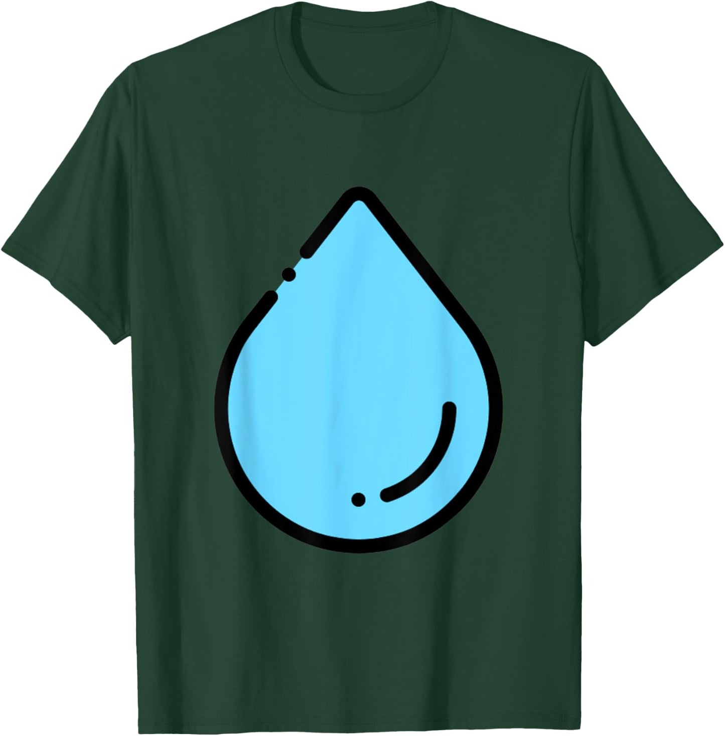 Water Droplet Waterdrop Raindrop Water Lover Hydration T-Shirt - T-Shirt | Forest