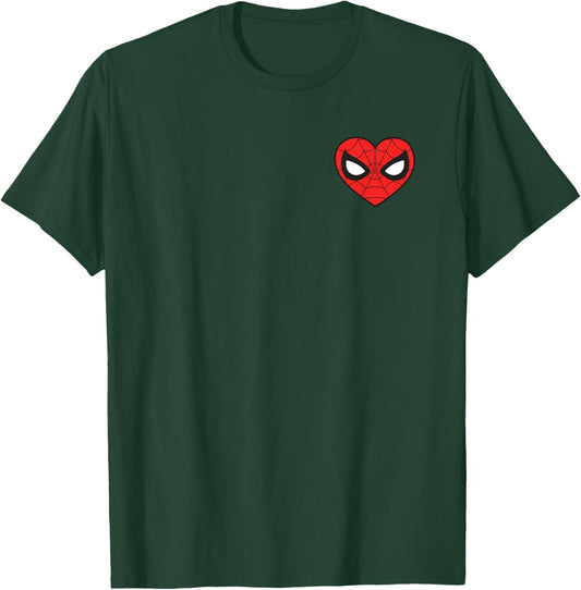 Marvel Spider-Man Valentine's Day Love Classic Heart Mask T-Shirt - T-Shirt | Forest