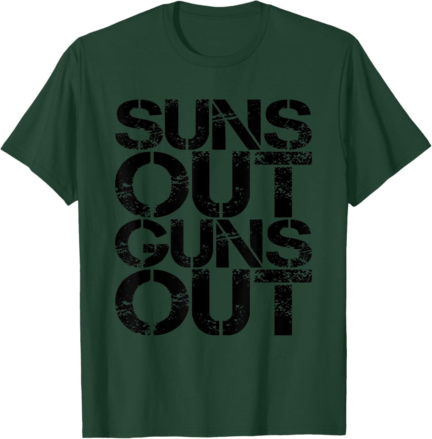 Suns Out Guns Out Workout Funny Gym Muscle Exercise Sunsout T-Shirt - T-Shirt | Forest