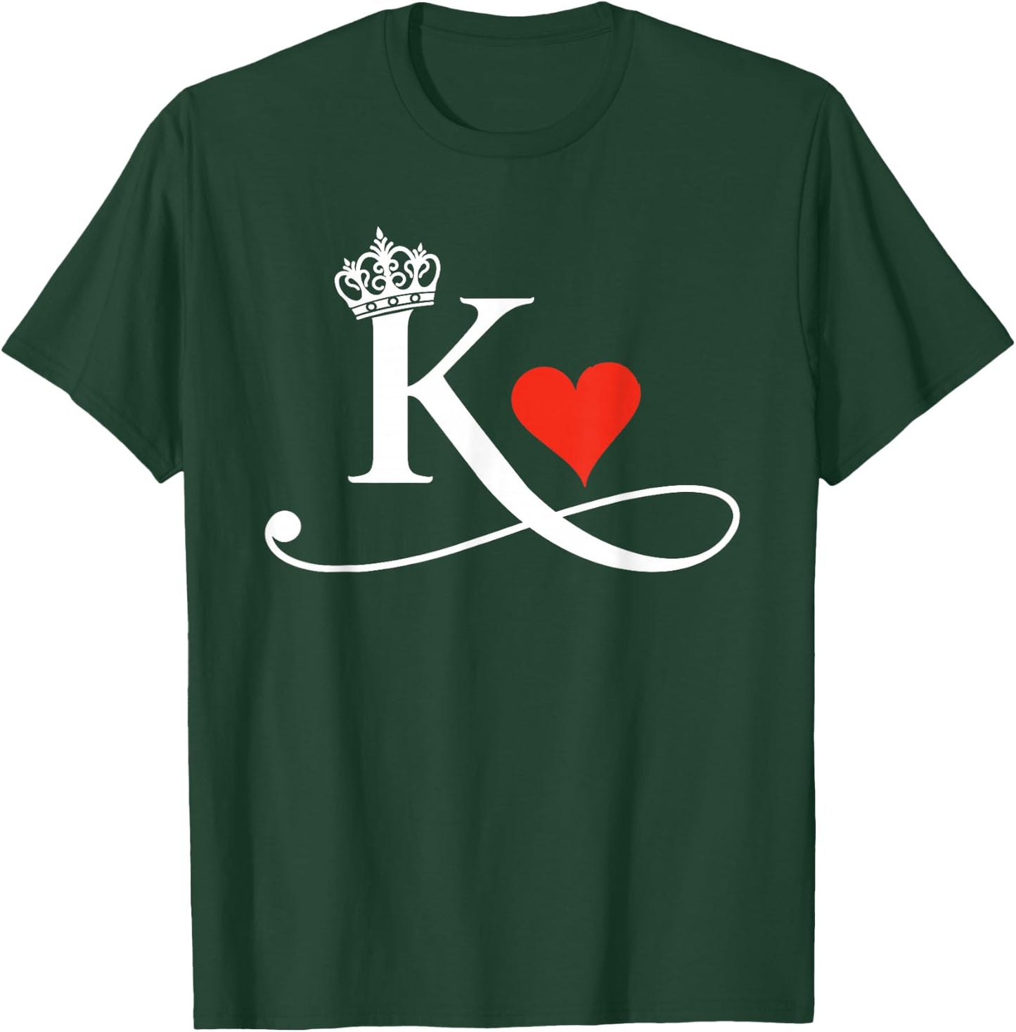 King & Queen of Hearts Matching Couple Saint Valentine's Day T-Shirt - T-Shirt | Forest