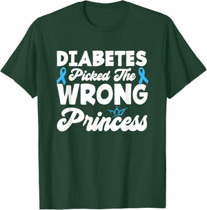 Girls Funny Diabetes Picked The Wrong Princess T1D Awareness T-Shirt - T-Shirt | Forest