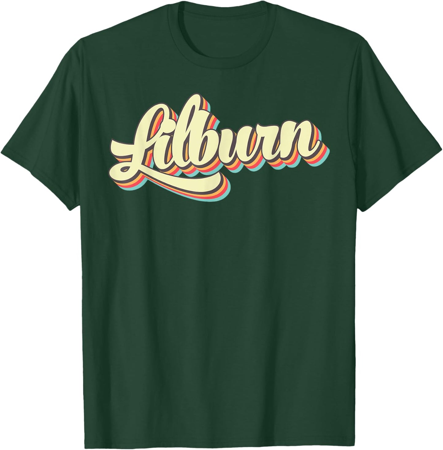 Lilburn Retro Art Baseball Font Vintage T-Shirt - T-Shirt | Forest