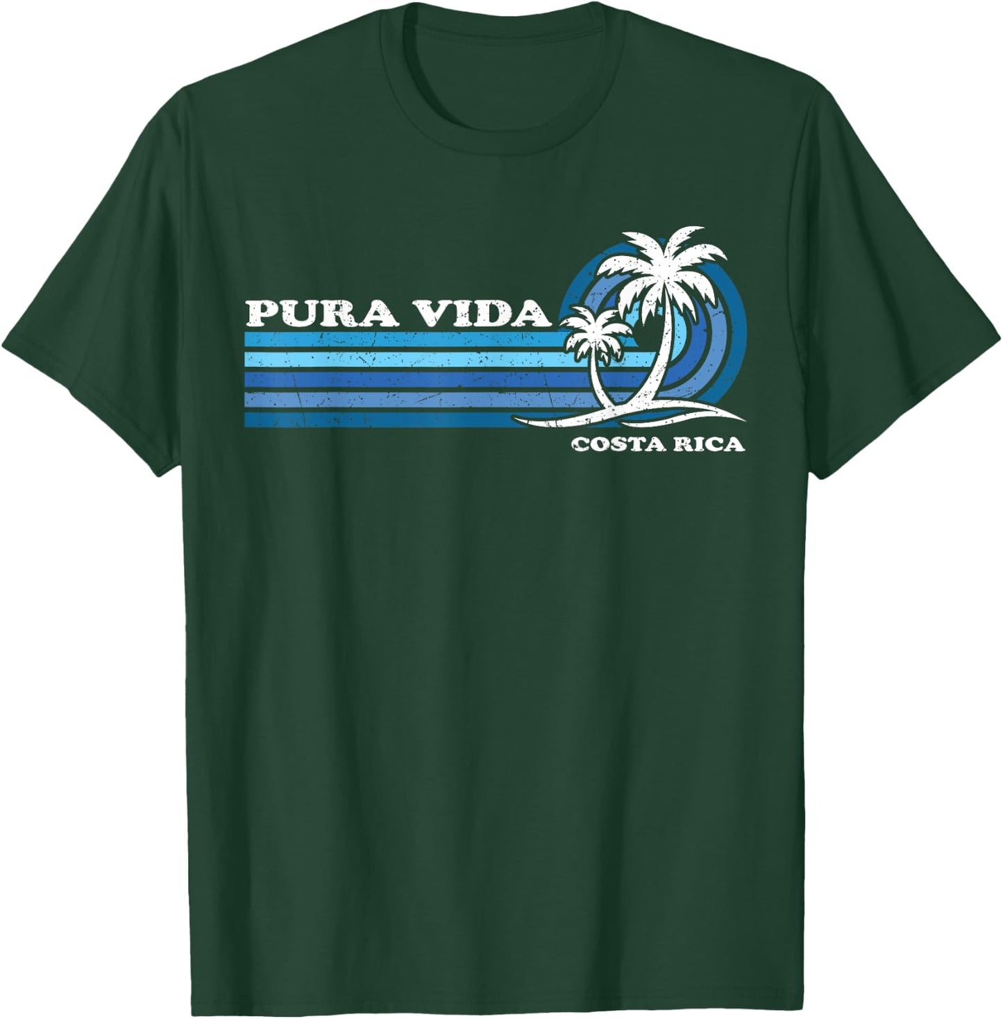 Vintage Retro Summer Vacation Costa Rica Pura Vida Beach T-Shirt - T-Shirt | Forest