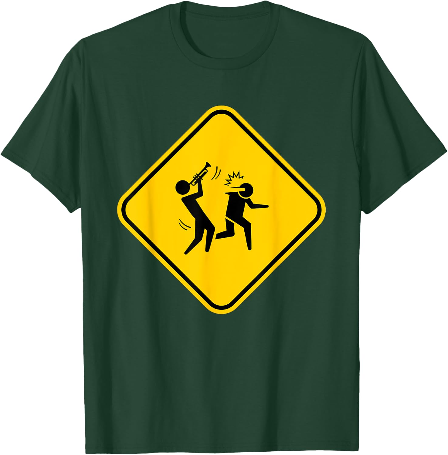 Warning Sign Trumpet Funny Trumpeter Instrument Lover Outfit T-Shirt - T-Shirt | Forest