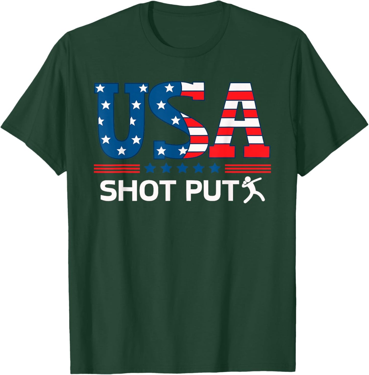 United States Flag Shot Put USA Team Sport Shot Put T-Shirt - T-Shirt | Forest