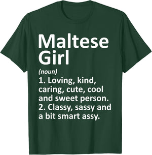 MALTESE GIRL MALTA Gift Funny Country Home Roots Descent T-Shirt - T-Shirt | Forest