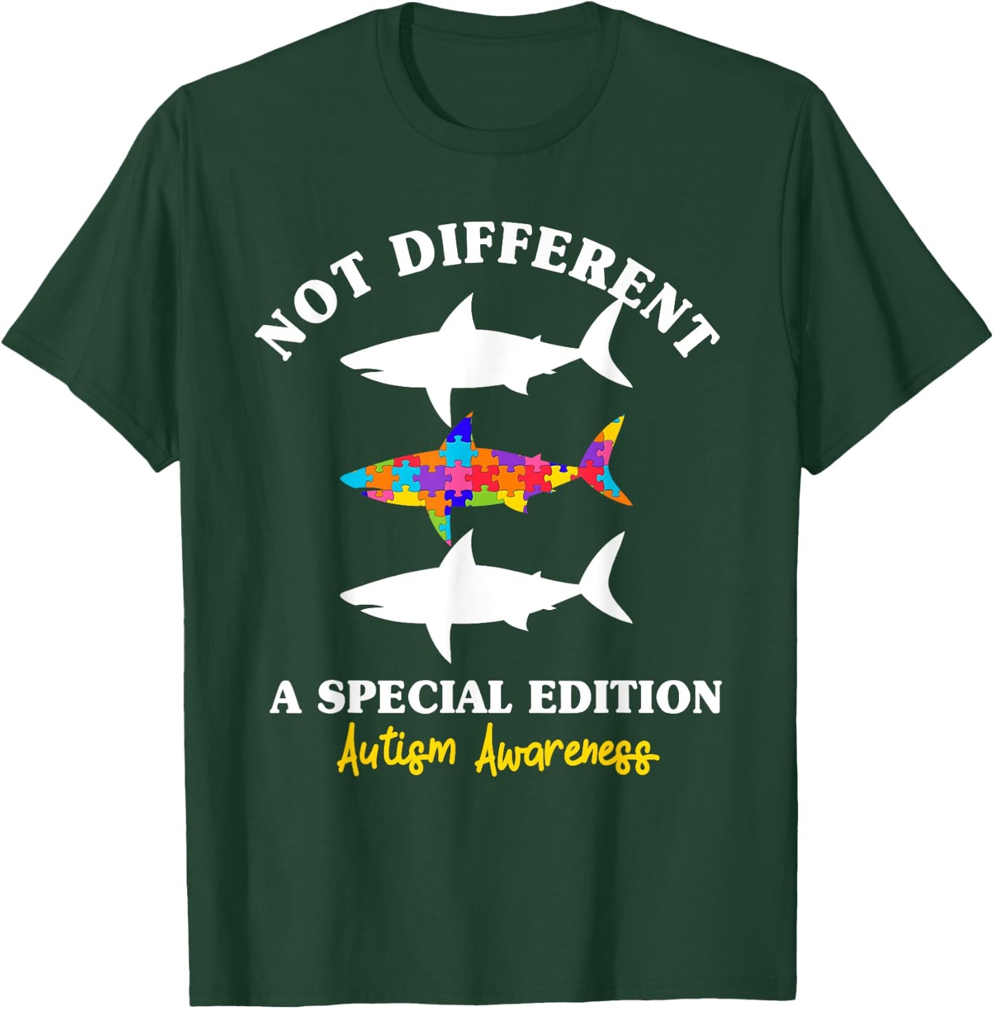 Puzzle Shark Autism Awareness Autistic Autism Moms Gift T-Shirt - T-Shirt | Forest