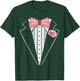 Funny Kids Adult Rose Bowtie Pink Boutonniere Tuxedo Costume T-Shirt - T-Shirt | Forest