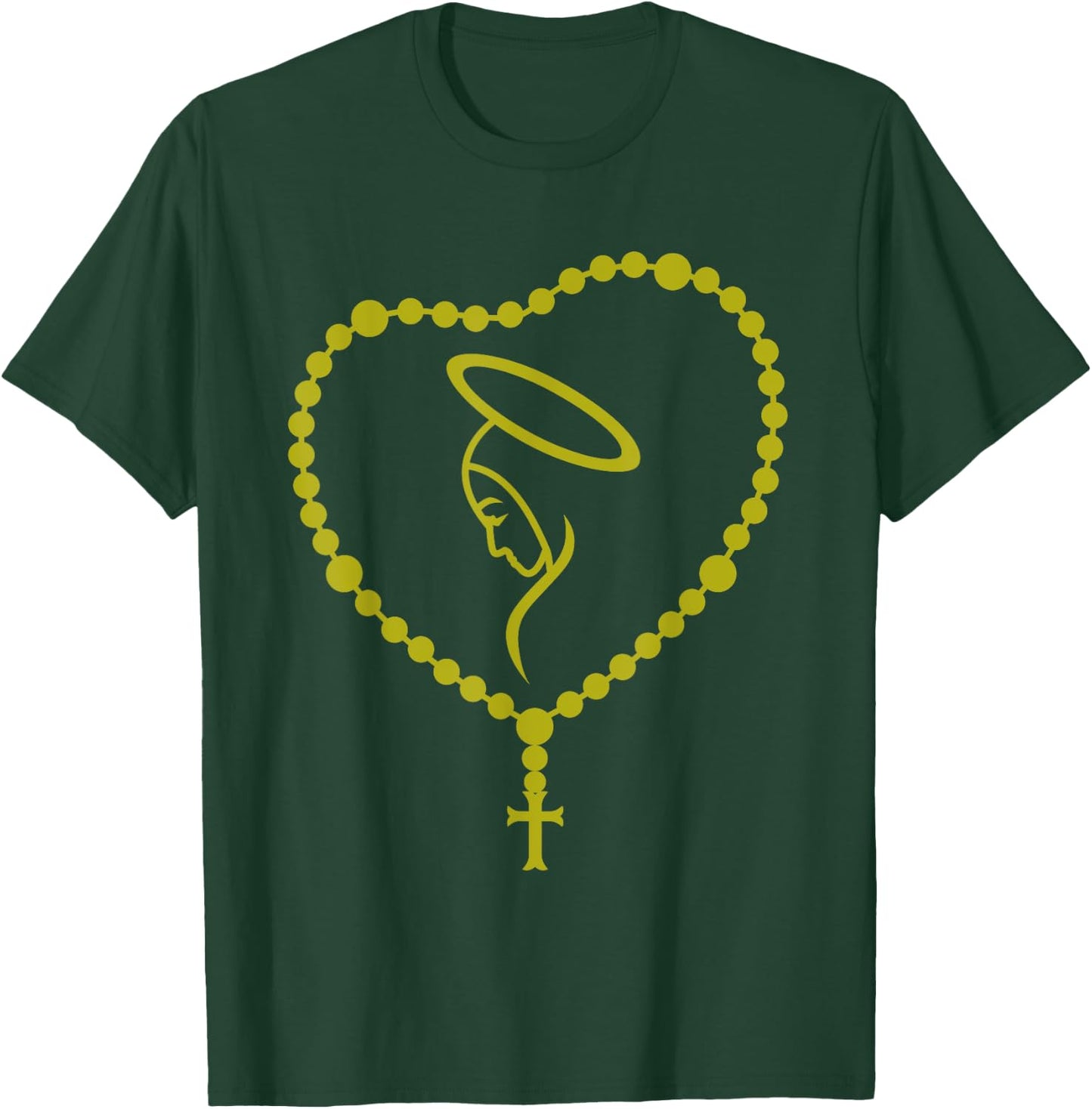 The Holy Rosary Virgin Mary Funny Catholics Christian Gift T-Shirt - T-Shirt | Forest