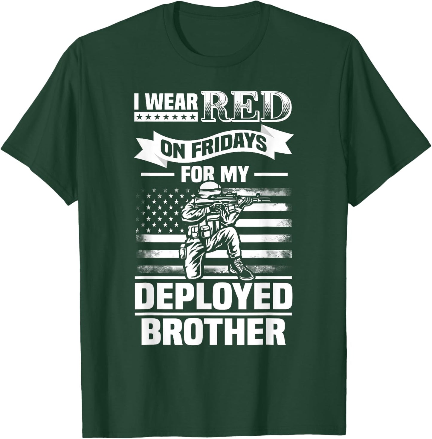 Red Friday For My Brother Support Military Deployed Shirt T-Shirt - T-Shirt | Forest