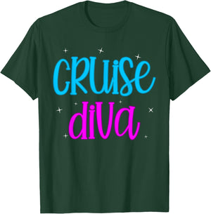 Cruise Ship Diva Women Girls Travel Summer Holiday T-Shirt - T-Shirt | Forest
