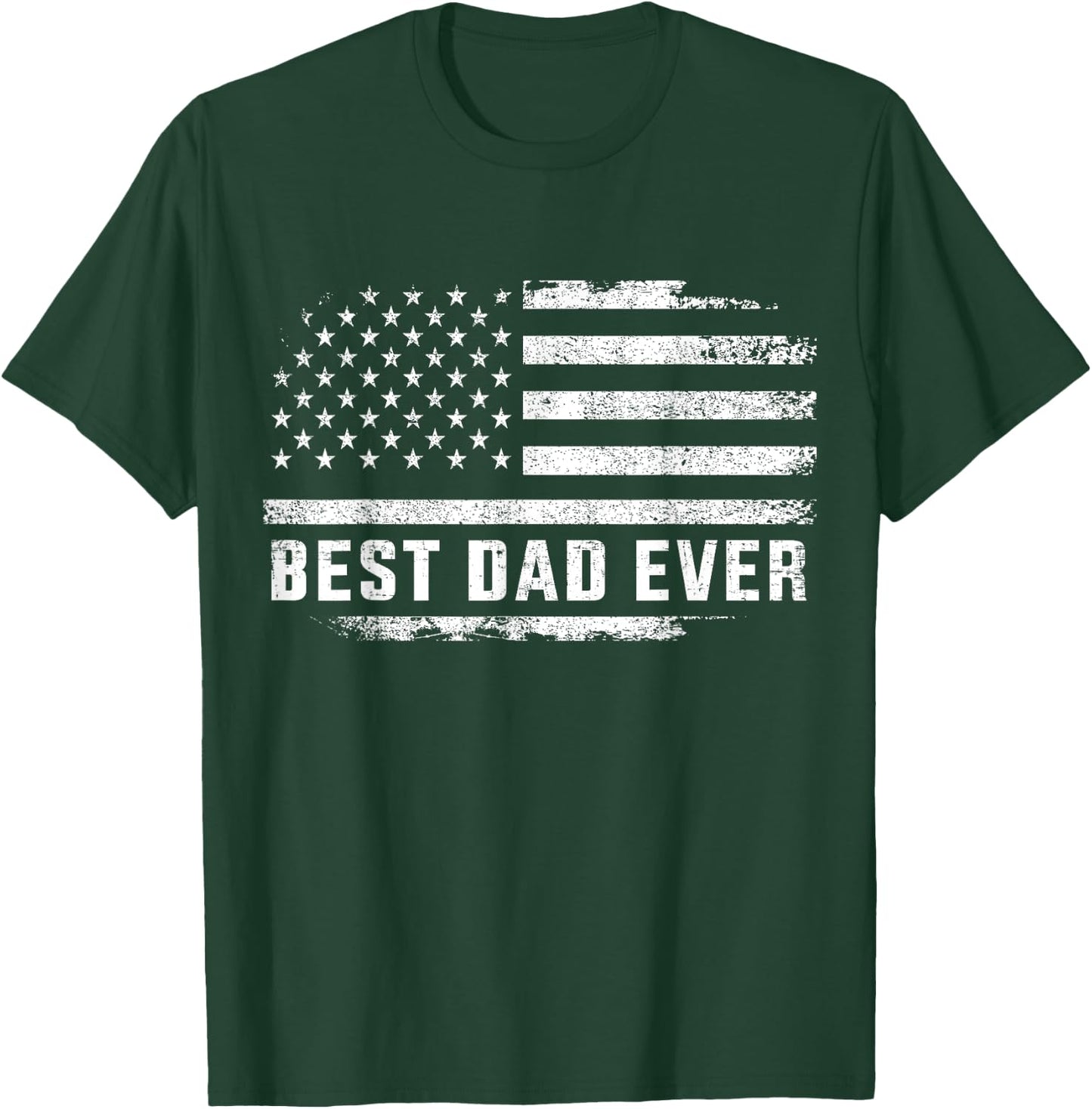 Best dad ever usa flag for fathers day birthday christmas T-Shirt - T-Shirt | Forest