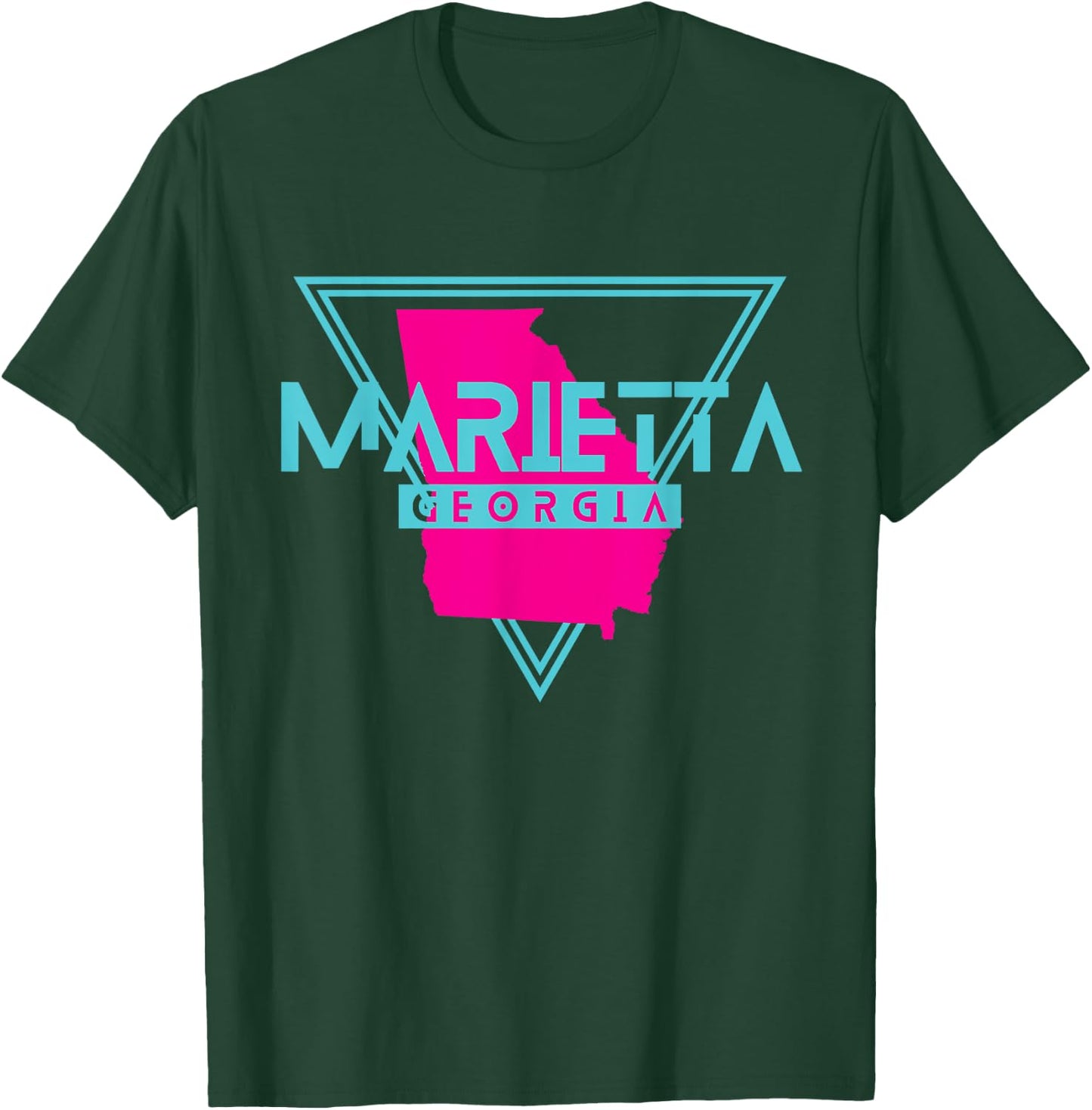 Marietta Georgia Souvenir GA Retro Triangle T-Shirt - T-Shirt | Forest