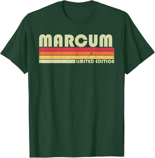 MARCUM Surname Funny Retro Vintage 80s 90s Birthday Reunion T-Shirt - T-Shirt | Forest