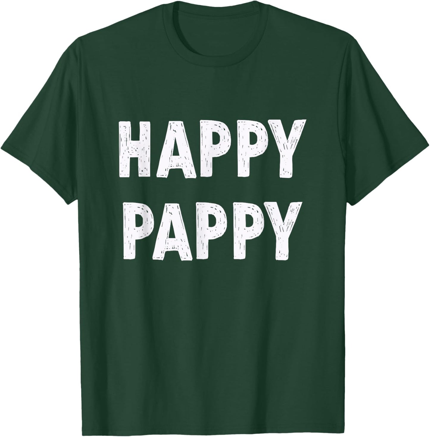 Pappy Grandpa Birthday Gifts Happy Pappy , Black, Small, , Short Sleeve, Letter Print, Casual, Humor T-Shirt - T-Shirt | Forest
