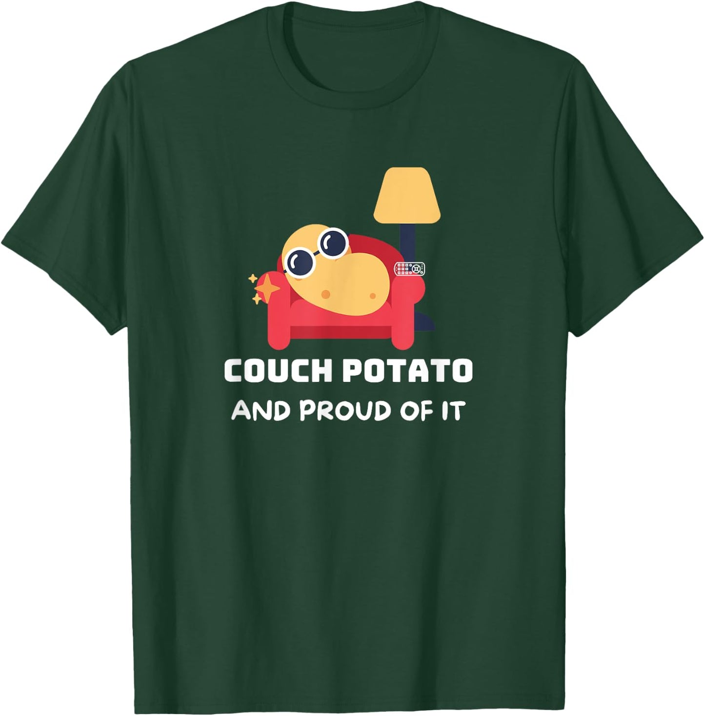 Couch potato designs Funny Couch potato and proud of it. ,Black , Small T-Shirt - T-Shirt | Forest