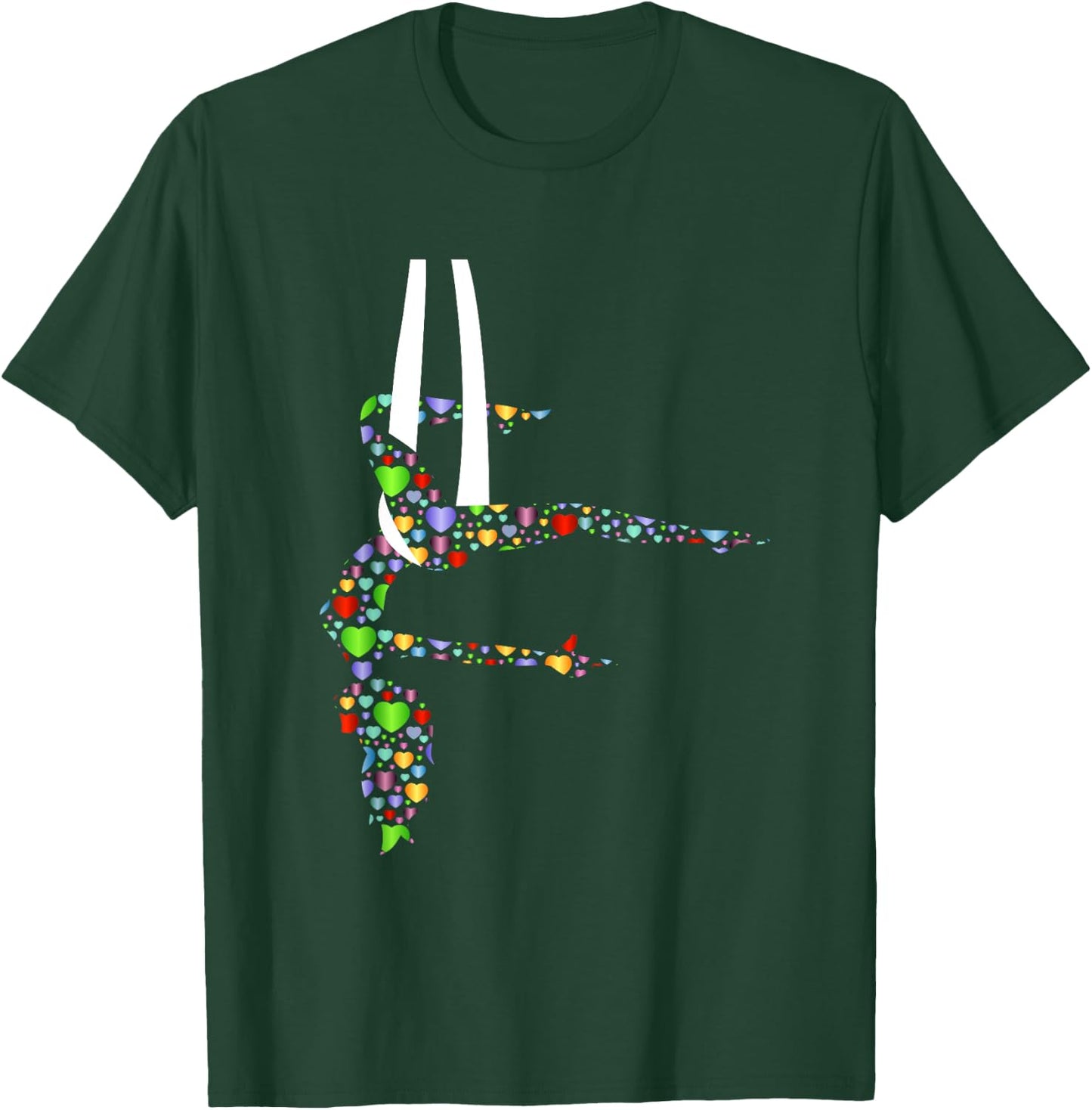 Aerial Yoga Hearts Lover Gift Aerialist Yogi Dance Gifts T-Shirt - T-Shirt | Forest