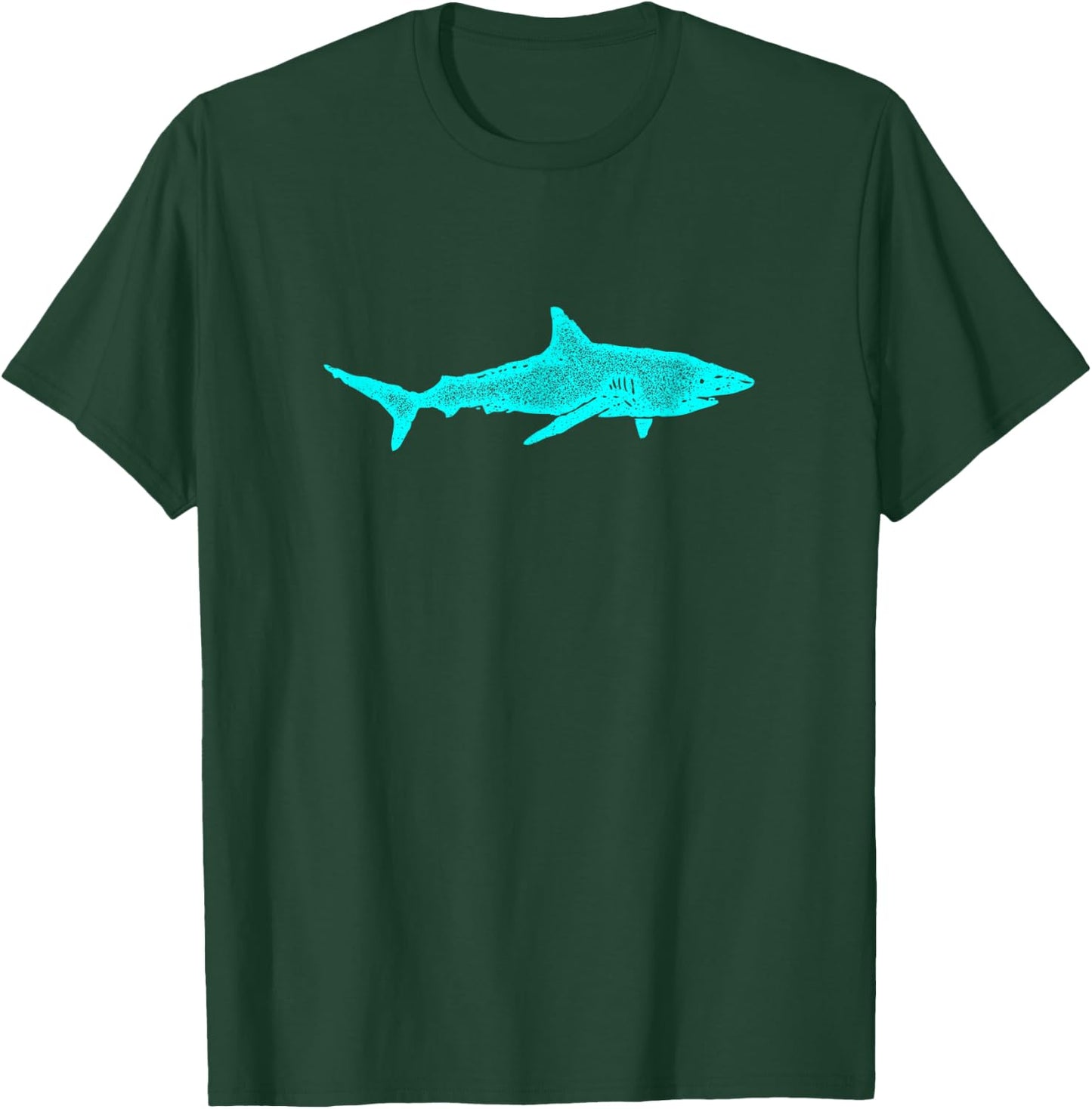 Shark | Turquoise Green Blue Shark Silhouette | Shark Gift T-Shirt - T-Shirt | Forest