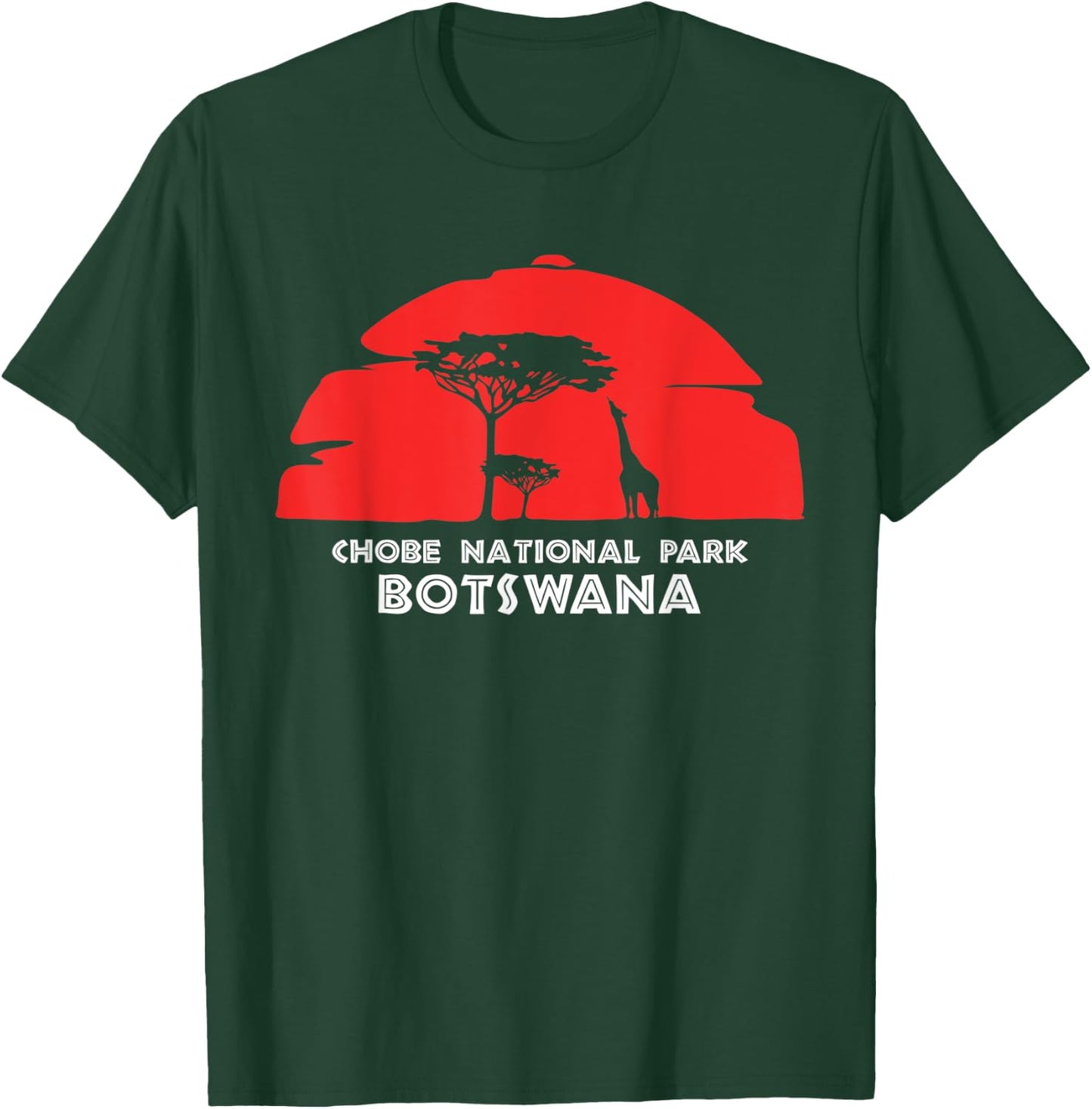 Chobe National Park, Botswana Africa Safari Girrafe T-Shirt - T-Shirt | Forest