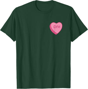 Valentine Gym Pump Cover Women Pink Cute Sweetheart Candy T-Shirt - T-Shirt | Forest