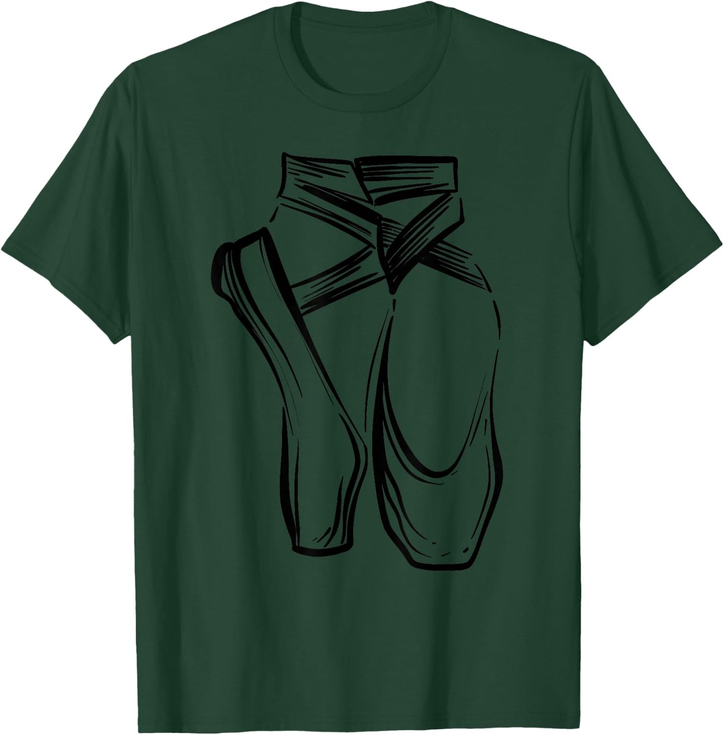 Funny Ballerina Gift Girls Cool Dancer Ballet Pointe Shoes T-Shirt - T-Shirt | Forest