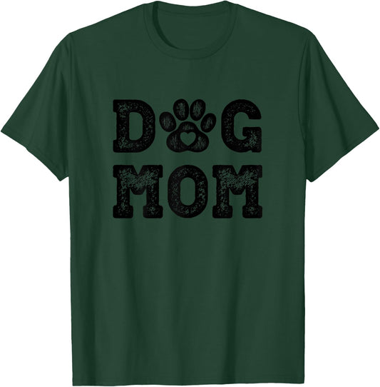 Dog Mom Gifts - Puppy Paw Heart Print T-Shirt - T-Shirt | Forest