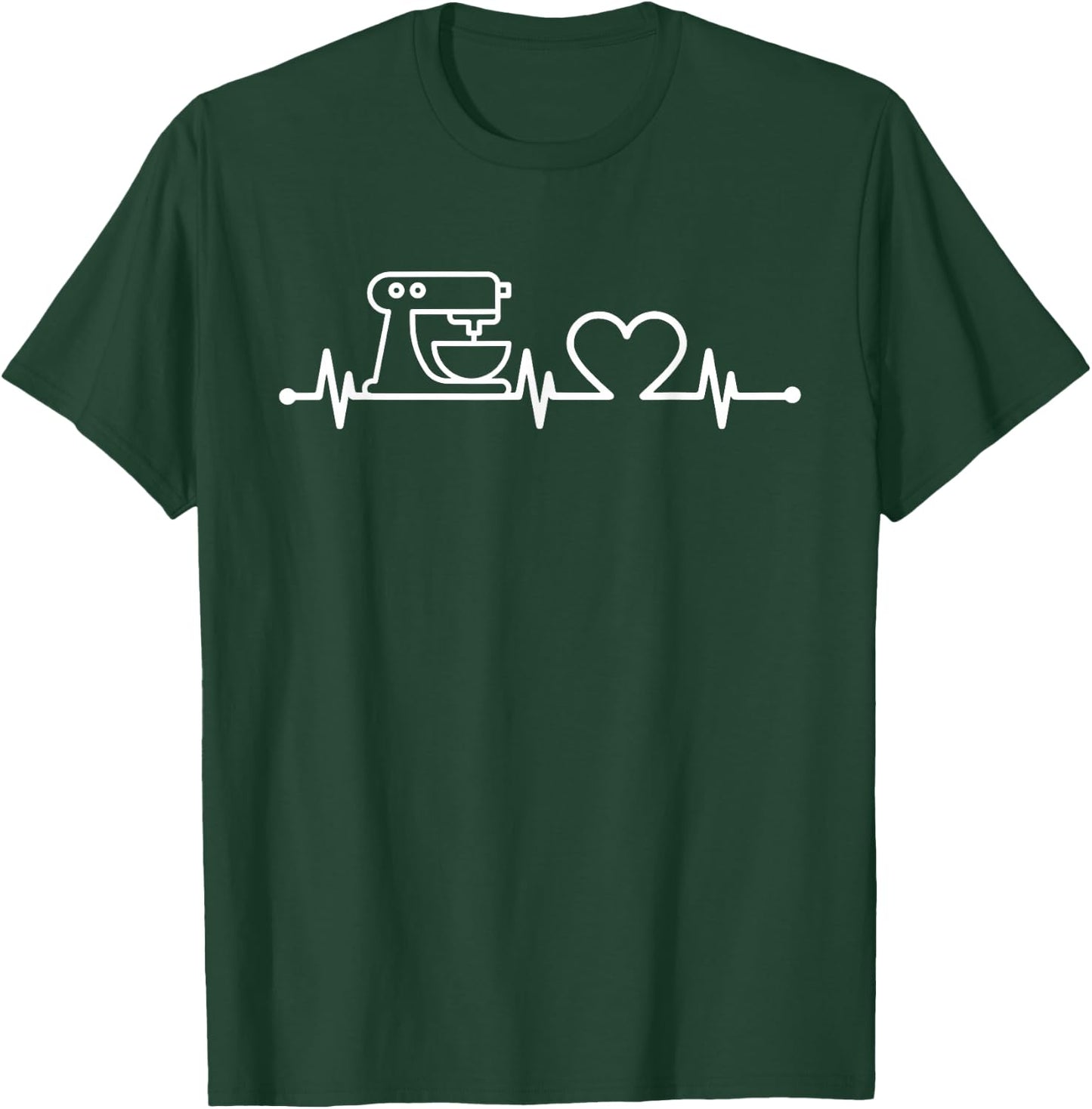 Baking Heartbeat Shirt Bakery Pastry Baker Baking Lover Gift T-Shirt - T-Shirt | Forest