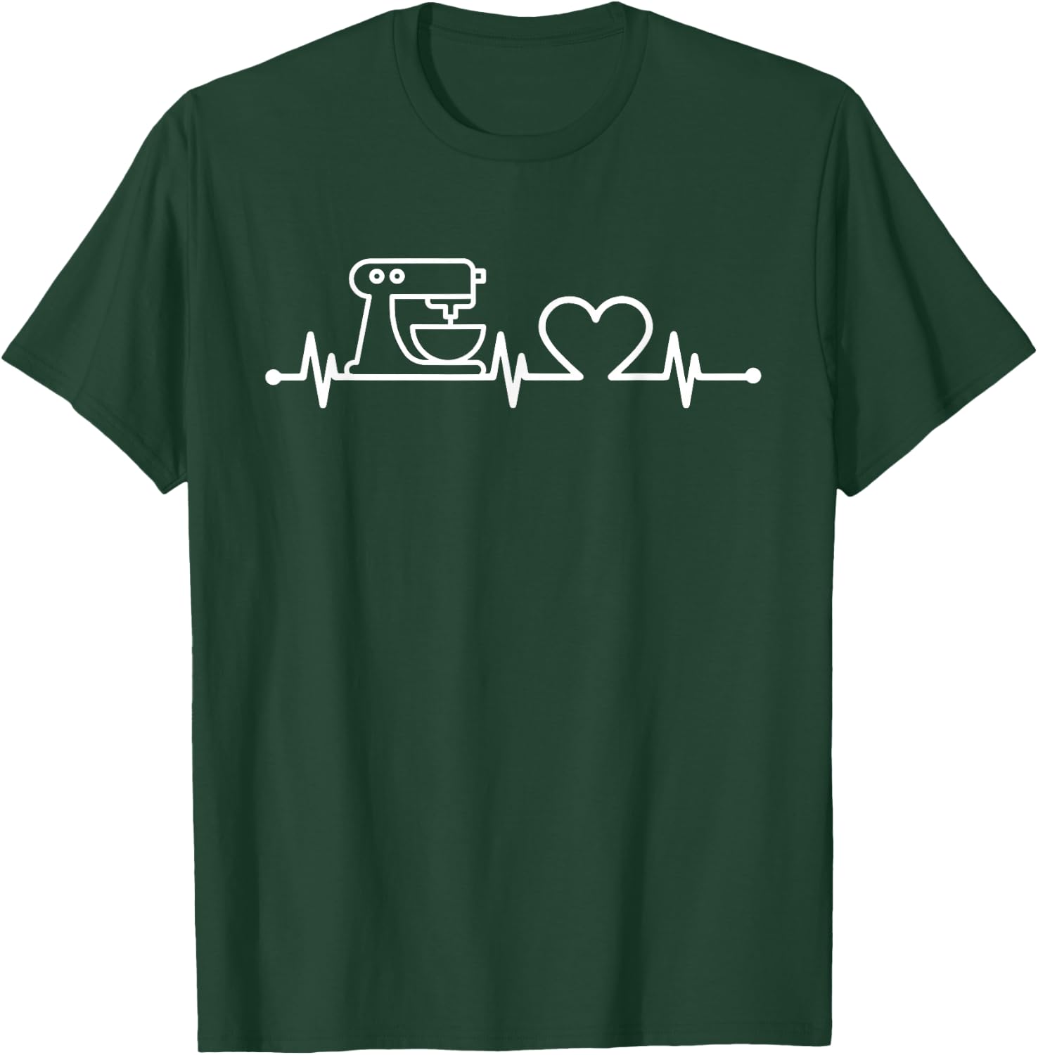 Baking Heartbeat Shirt Bakery Pastry Baker Baking Lover Gift T-Shirt - T-Shirt | Forest