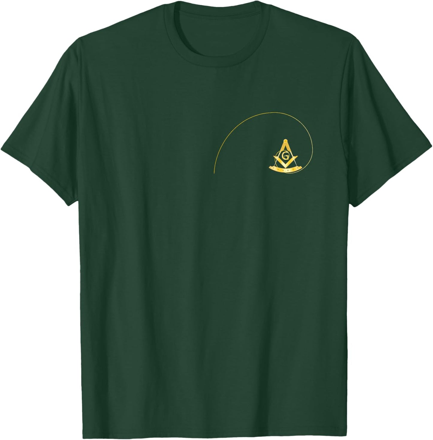 Masonic Gift Square & Compass Fibonacci Spiral T-Shirt - T-Shirt | Forest