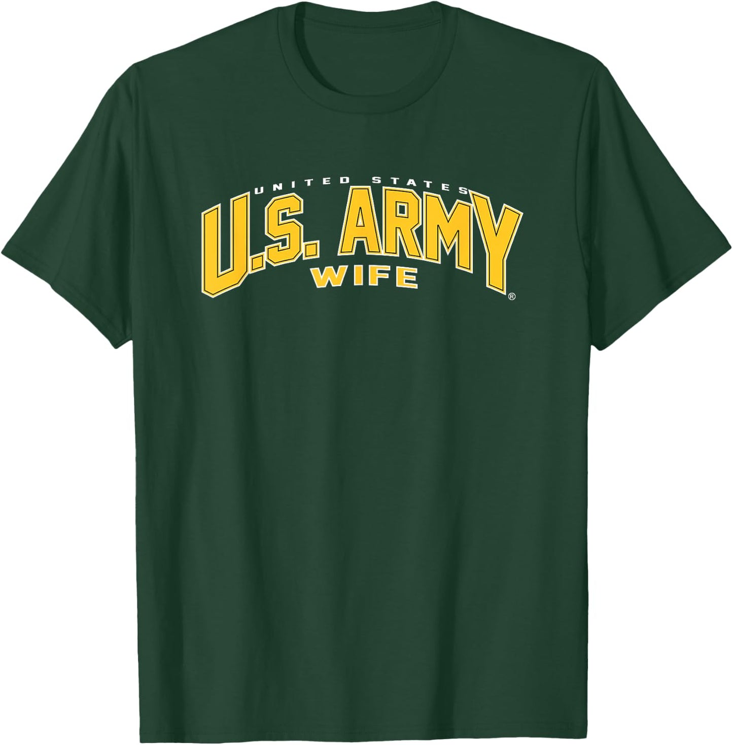 United States Army Military Wife Green Officially Licensed T-Shirt - T-Shirt | Forest