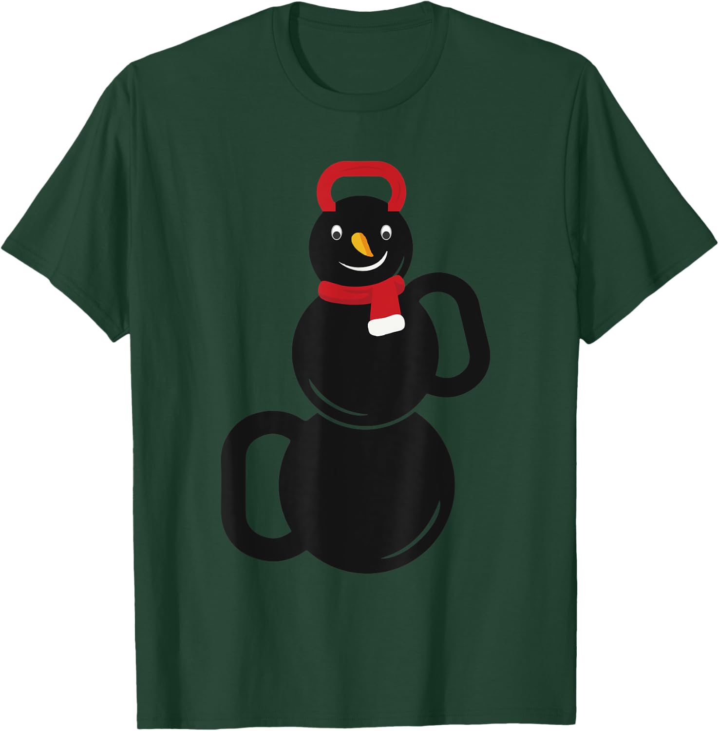 Christmas Snowman Kettlebell Exercise T-Shirt - T-Shirt | Forest