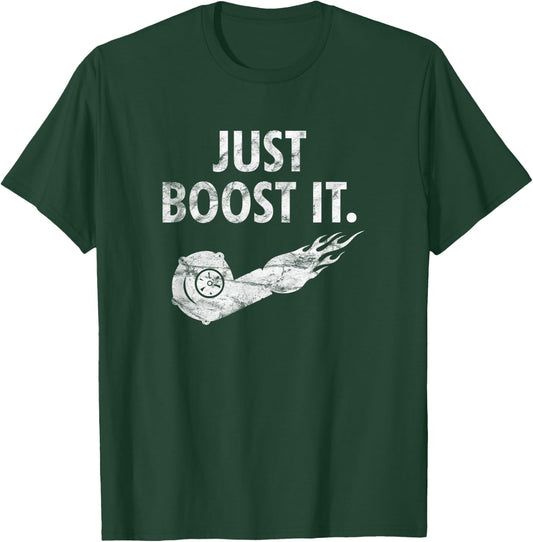 Just Boost it Vintage Turbo T-Shirt - T-Shirt | Forest