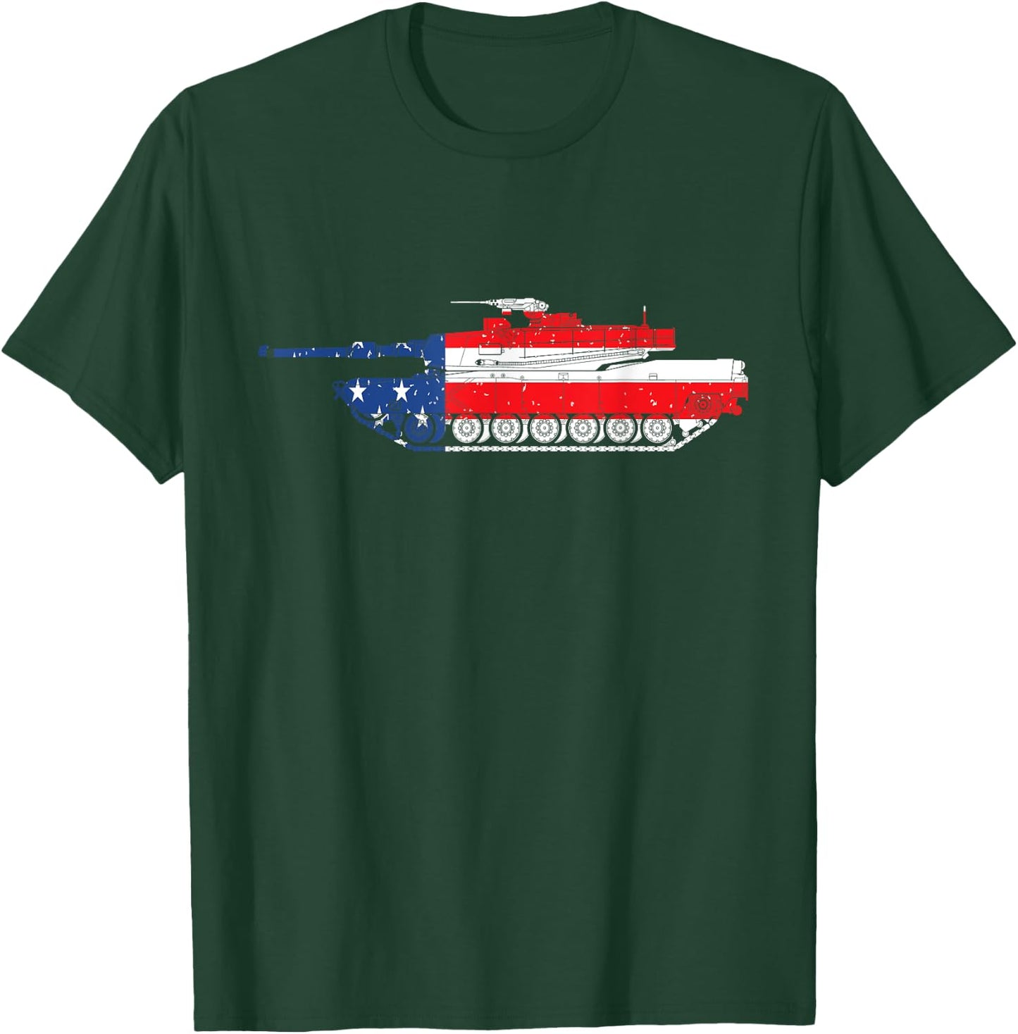 Army M1 Abrams Tank 4th Of July USA American Flag Men T-Shirt - T-Shirt | Forest