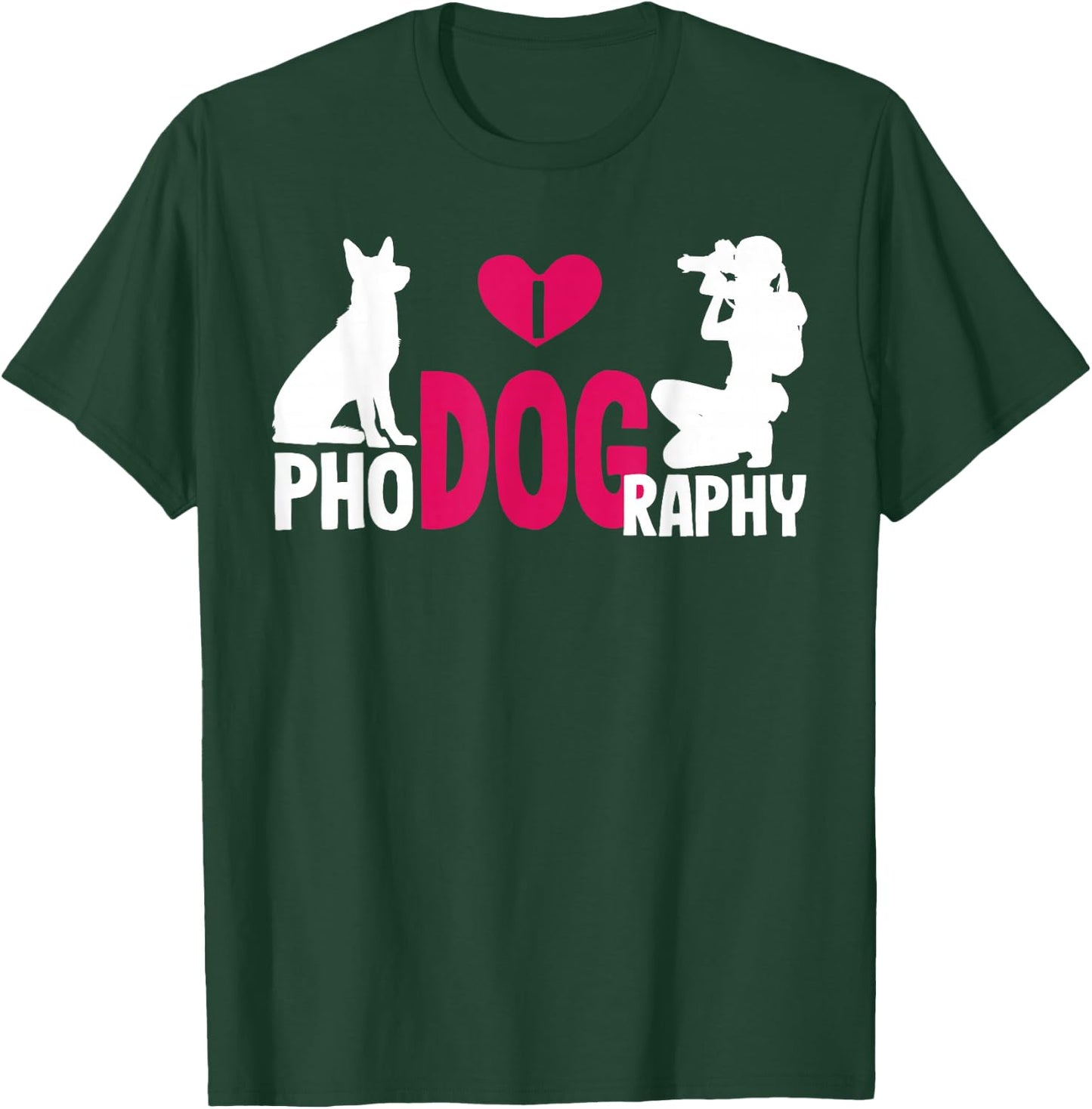 I Phodography Dog Photography Photographer Camera Photo Gift T-Shirt - T-Shirt | Forest