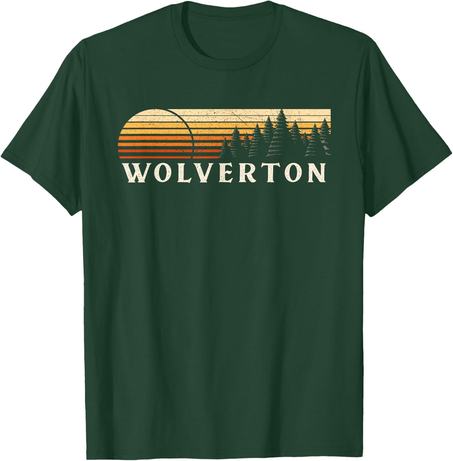 Wolverton, PA Vintage Evergreen Sunset Eighties Retro T-Shirt - T-Shirt | Forest