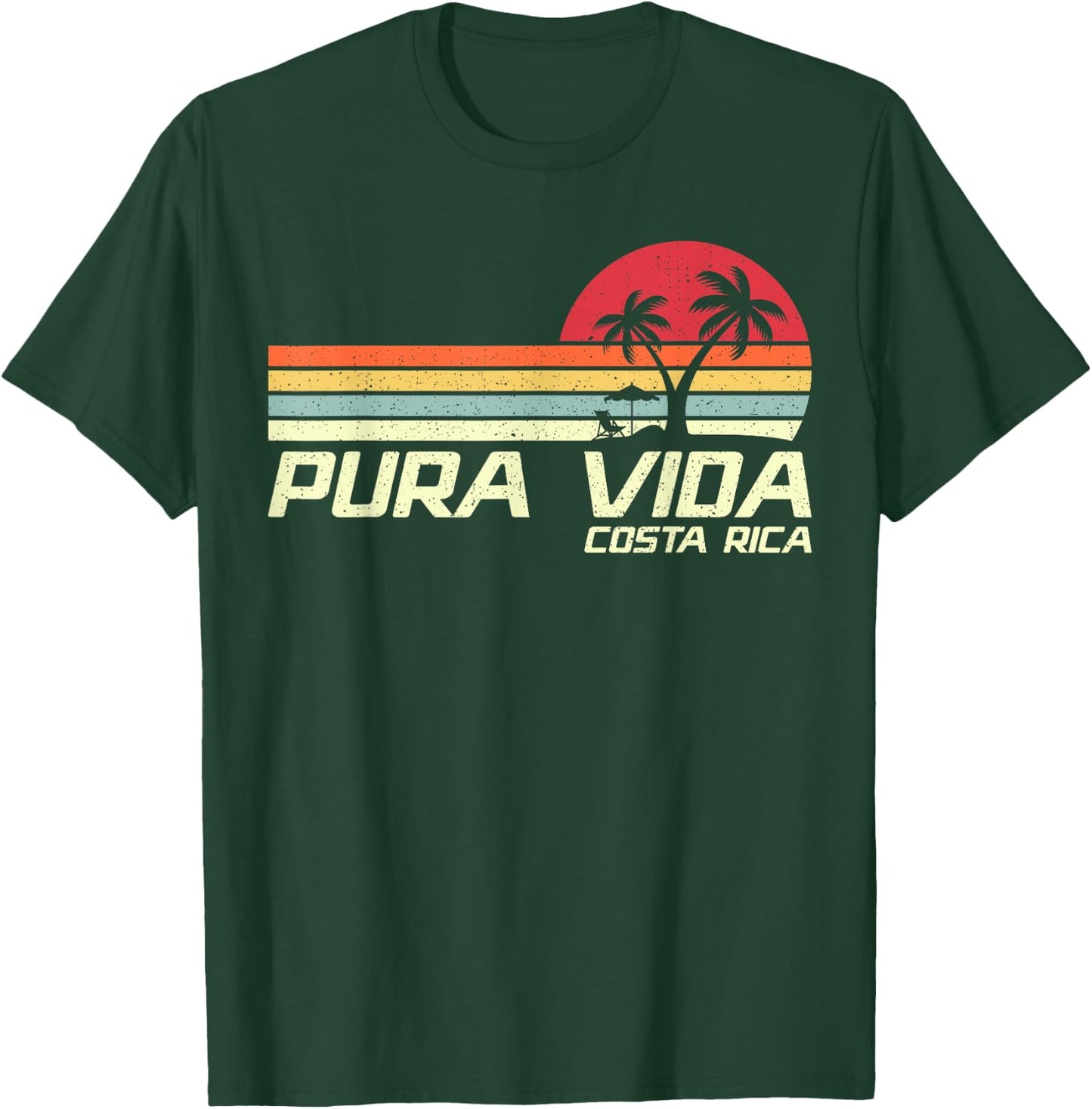 Vintage Retro Family Vacation Costa Rica Pura Vida Beach Women Girls Kids T-Shirt - T-Shirt | Forest
