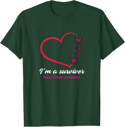 Im A Survivor Breast Cancer Awareness T-Shirt - T-Shirt | Forest
