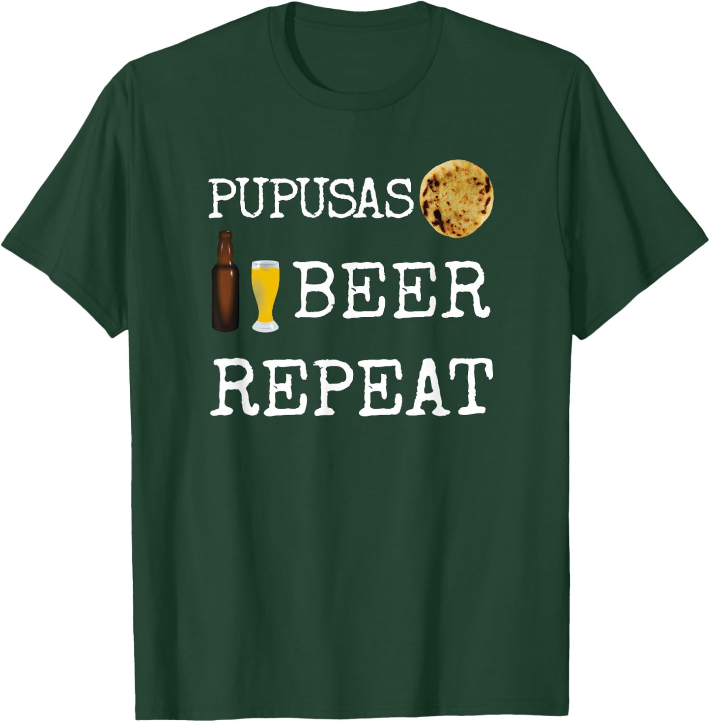 Pupusas Beer El Salvador Salvadorian Food Cheese Curtido T-Shirt - T-Shirt | Forest