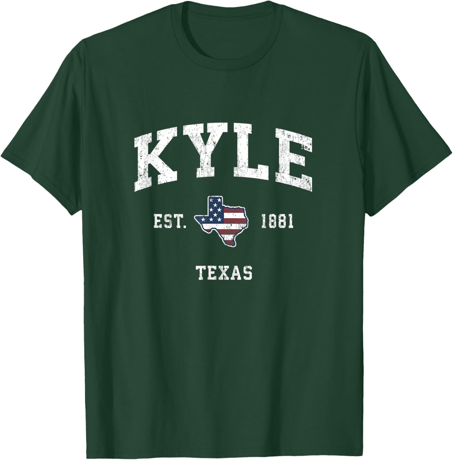 Kyle Texas TX Vintage American Flag Sports Design Kids Men T-Shirt - T-Shirt | Forest