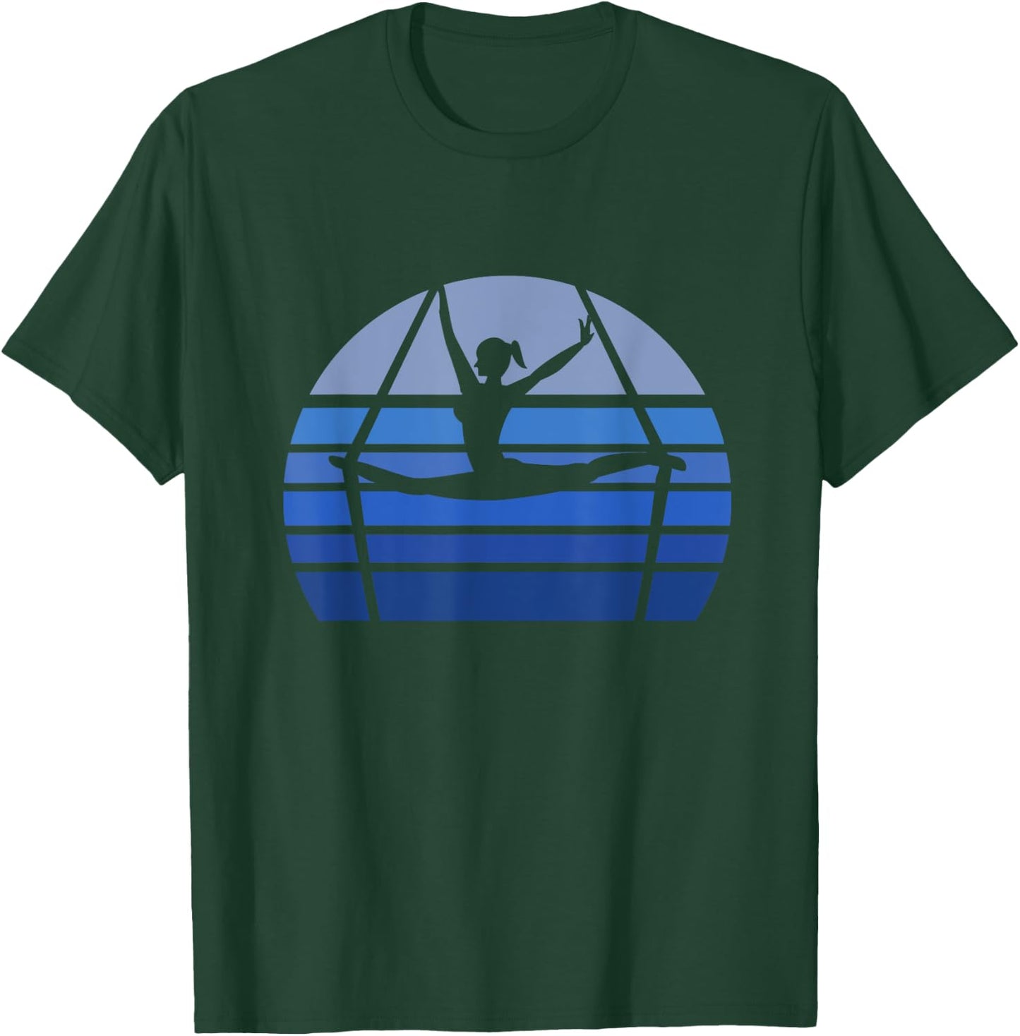 Retro Aerial Yoga Silhouette Lover Gift Aerialist Yogi Dance T-Shirt - T-Shirt | Forest