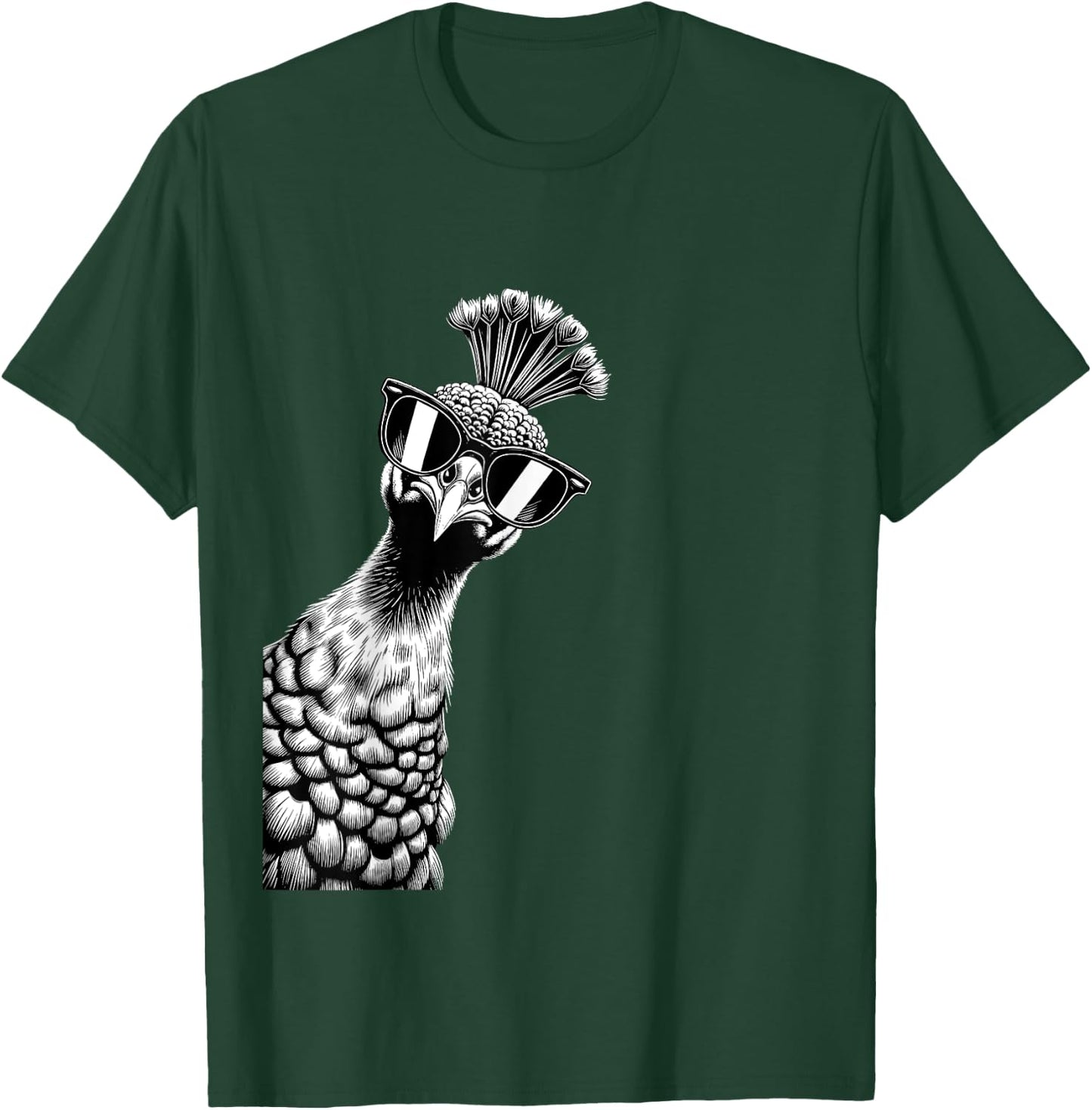 Funny Peacock Wearing Sunglasses Peacock Bird Lovers T-Shirt - T-Shirt | Forest