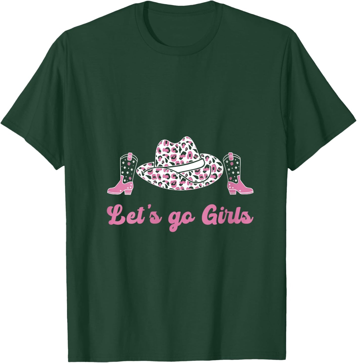 Let's Go Girls Shirt Cute Rodeo girl Pink cowgirl V-Neck T-Shirt - T-Shirt | Forest