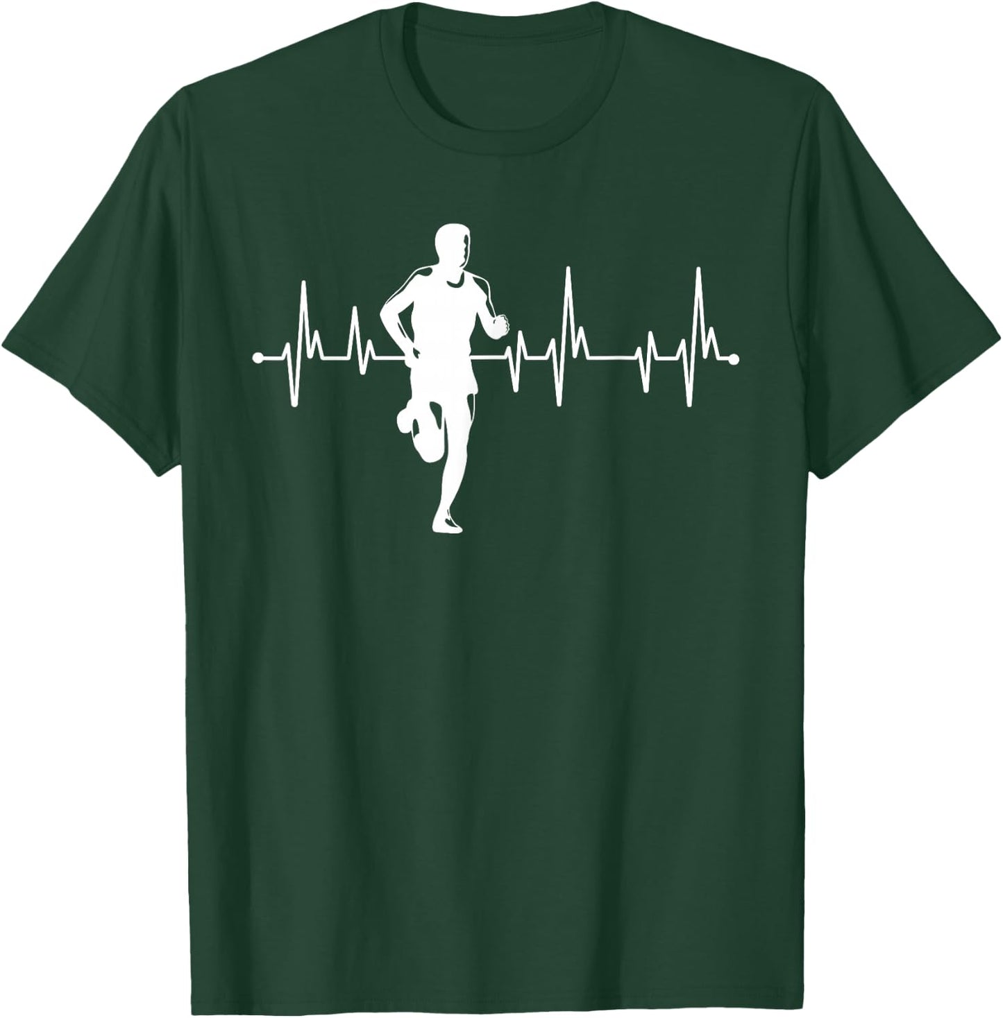 Funny Running Heartbeat for Runners T-Shirt - T-Shirt | Forest
