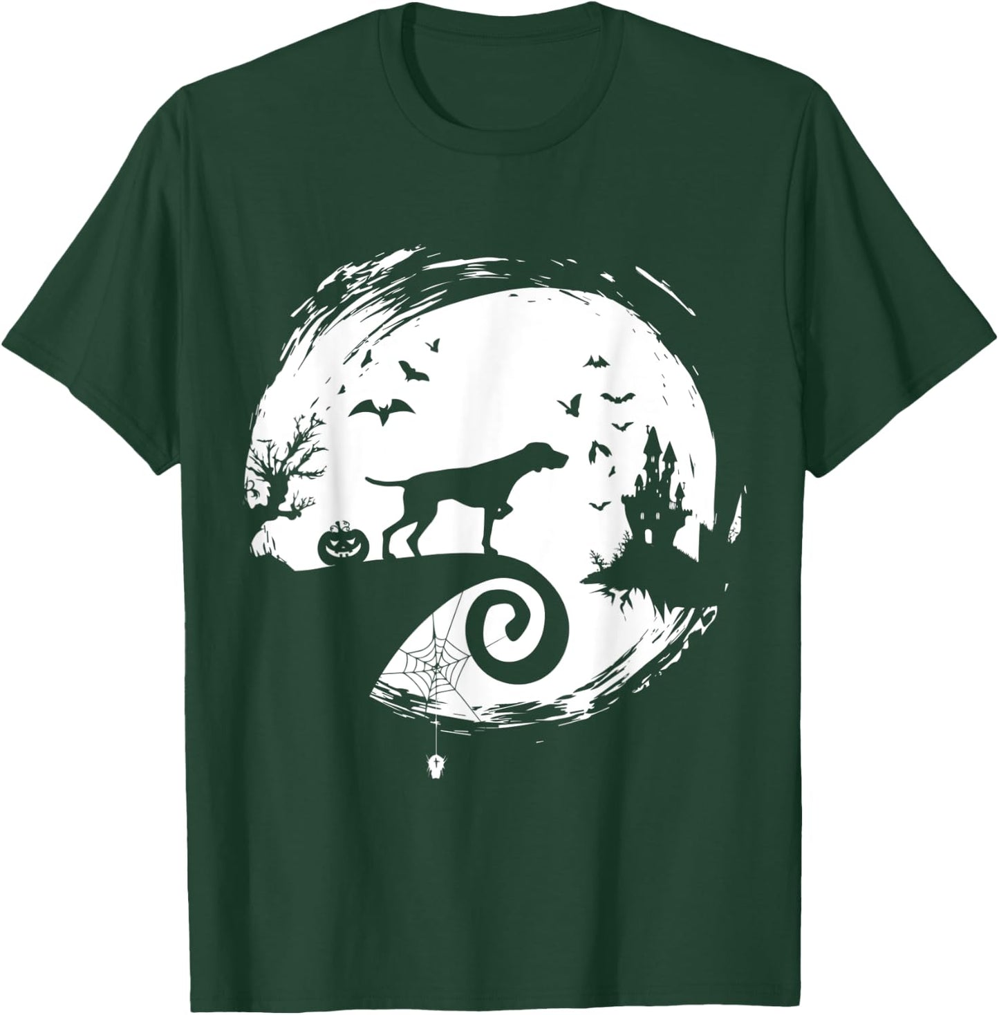 Pointer Halloween Costume Moon Silhouette Creepy Horror T-Shirt - T-Shirt | Forest