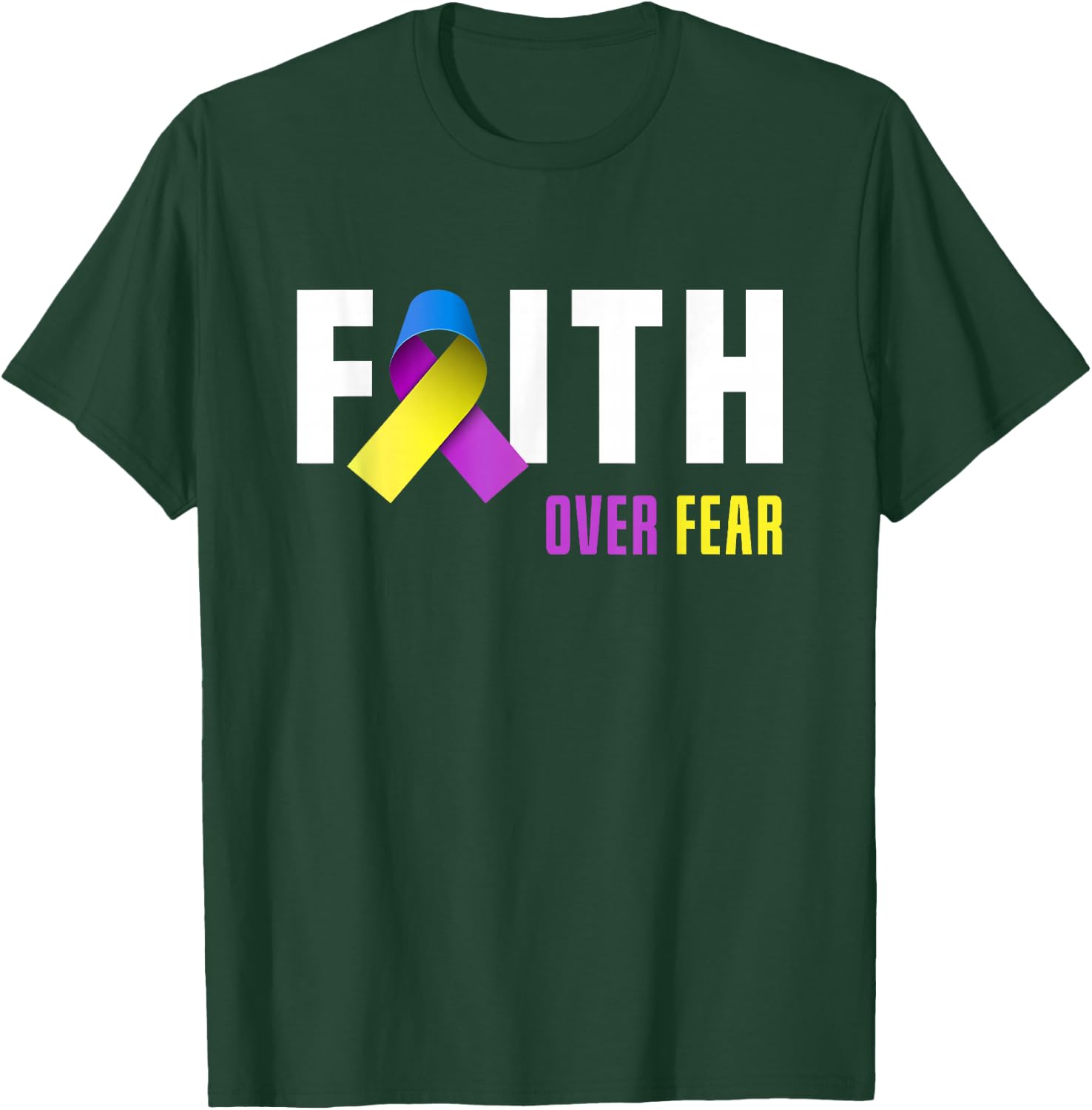 Bladder Cancer Warrior Faith God Bladder Cancer Awareness T-Shirt - T-Shirt | Forest