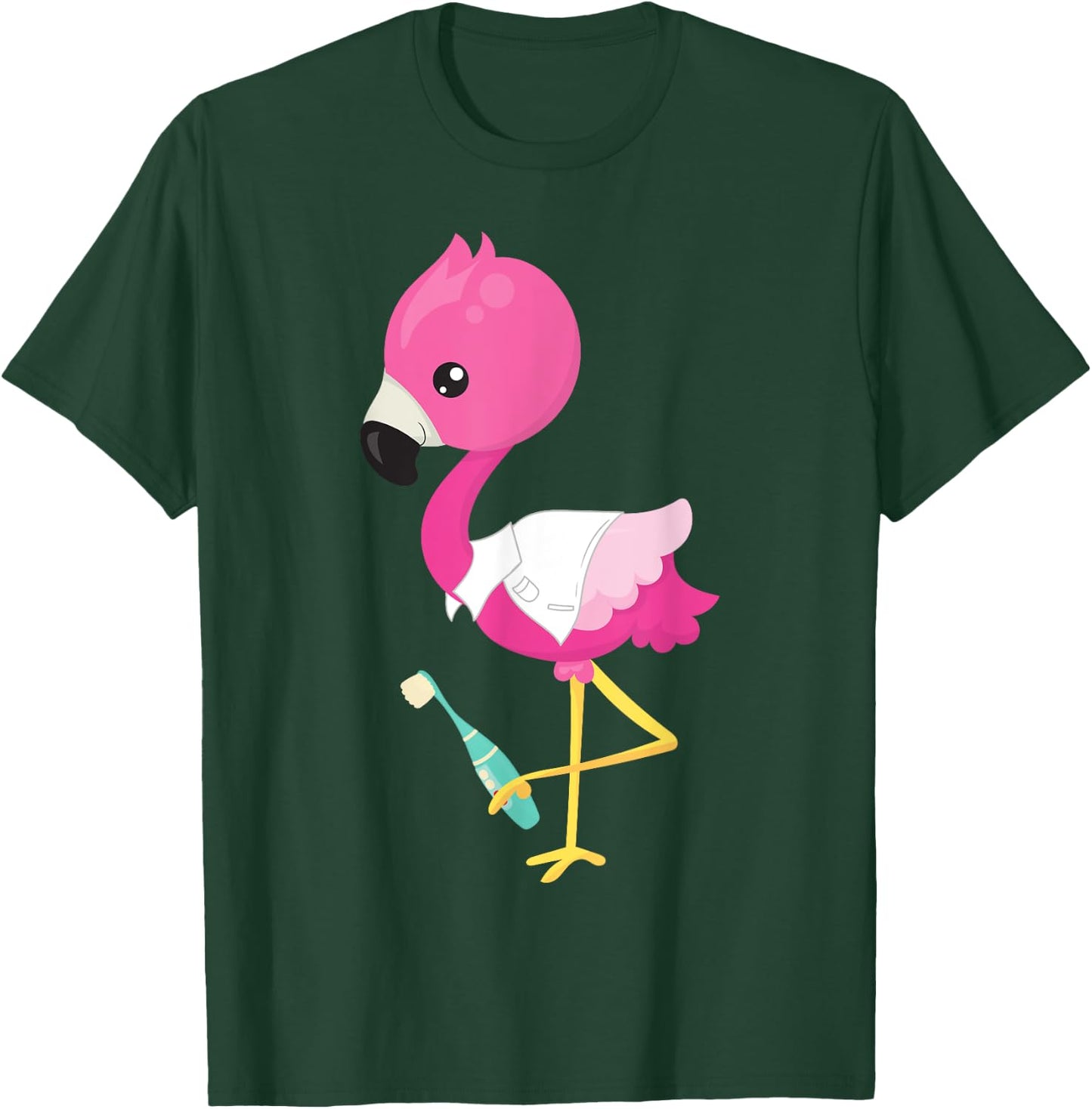 Pink Flamingo Doctor Dental Clinic Surgery Oral Care Dentist T-Shirt - T-Shirt | Forest